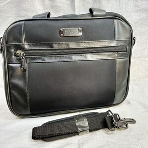 KENNETH COLE REACTION R-TECH Slim Black Briefcase Laptop Messenger Bag
